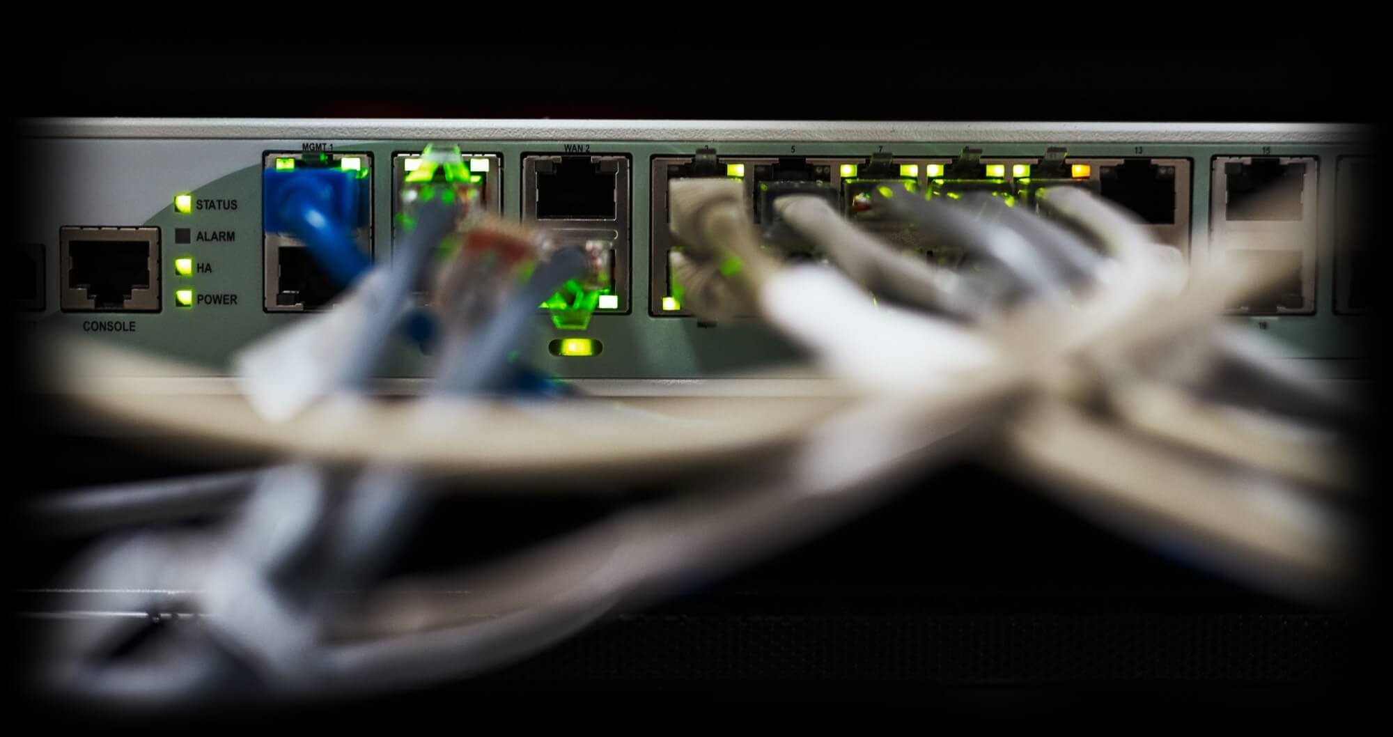 Closeup of computer wires