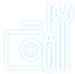 Icon with tools representing disaster recovery