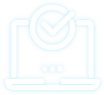 icon of a laptop with a checkmark