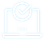 icon of a laptop with a checkmark